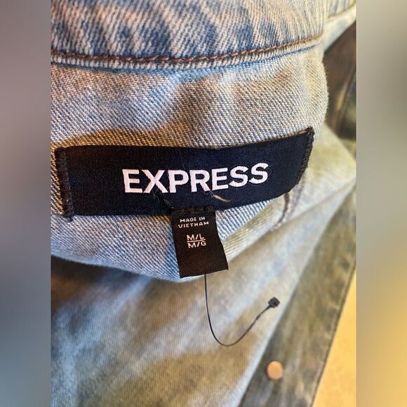 Express light blue denim jacket size M/L - Picture 2 of 15